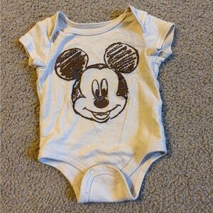 Disney Cream Bodysuit with Brown Mickey Sketch